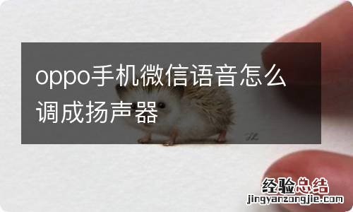 oppo手机微信语音怎么调成扬声器