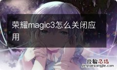 荣耀magic3怎么关闭应用