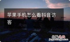 苹果手机怎么看抖音访客