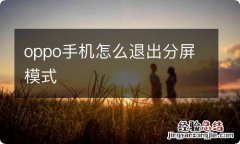 oppo手机怎么退出分屏模式