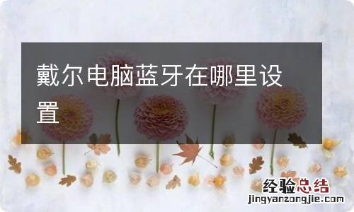 戴尔电脑蓝牙在哪里设置