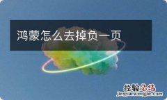 鸿蒙怎么去掉负一页