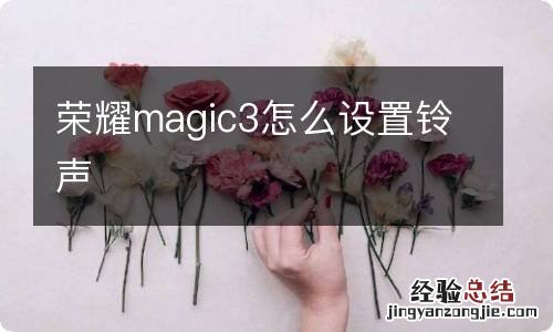 荣耀magic3怎么设置铃声