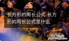 长方形的周长公式 长方形的周长公式是什么