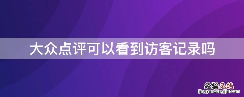 大众点评可以看到访客记录吗