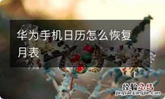 华为手机日历怎么恢复月表