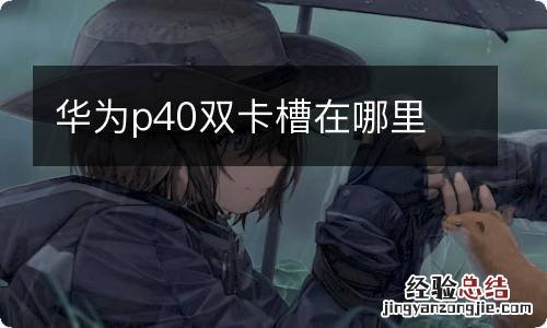 华为p40双卡槽在哪里