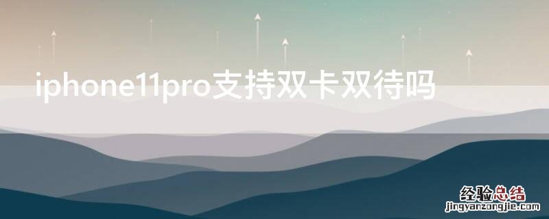 iphone11pro双卡双待吗 iPhone11pro支持双卡双待吗