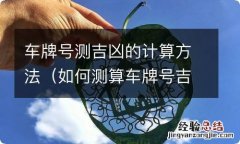 如何测算车牌号吉凶 车牌号测吉凶的计算方法