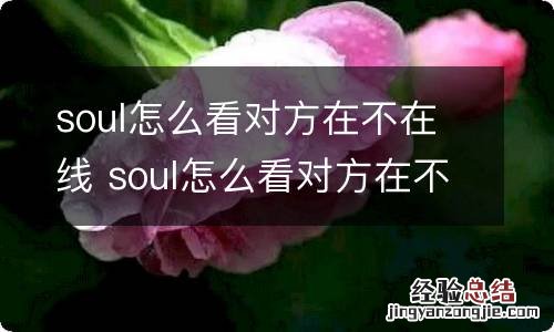 soul怎么看对方在不在线 soul怎么看对方在不在线?