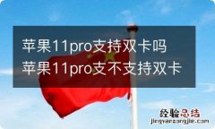 苹果11pro支持双卡吗 苹果11pro支不支持双卡