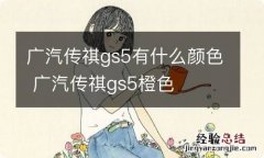 广汽传祺gs5有什么颜色 广汽传祺gs5橙色