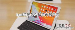 ipad录屏怎么只录内部声音