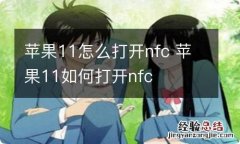 苹果11怎么打开nfc 苹果11如何打开nfc