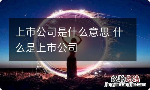 上市公司是什么意思 什么是上市公司