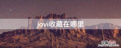 jovi收藏在哪里打开 jovi收藏在哪里