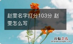 赵雯名字打分103分 赵雯怎么写