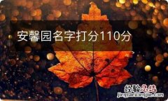 安馨园名字打分110分