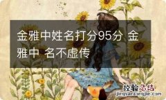 金雅中姓名打分95分 金雅中 名不虚传