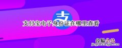 支付宝电子身份证在哪里查看