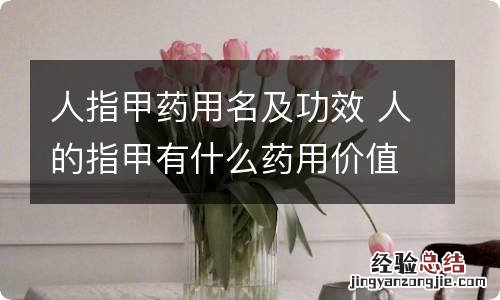 人指甲药用名及功效 人的指甲有什么药用价值