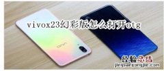 vivox23幻彩版怎么打开otg