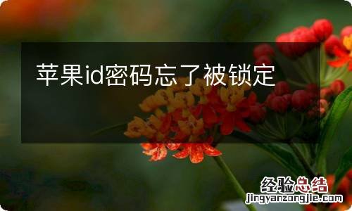 苹果id密码忘了被锁定