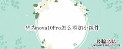 华为nova5pro怎么添加小组件 华为nova10Pro怎么添加小组件