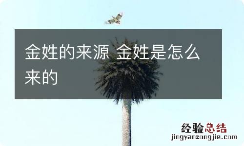 金姓的来源 金姓是怎么来的