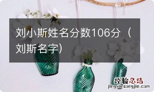 刘斯名字 刘小斯姓名分数106分