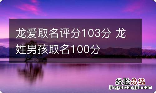 龙爱取名评分103分 龙姓男孩取名100分