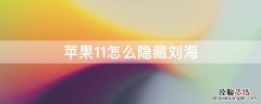 iphone 11怎么隐藏刘海 iPhone11怎么隐藏刘海