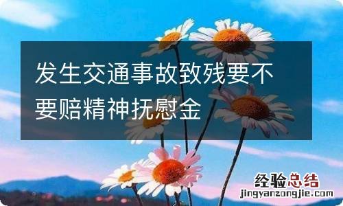 发生交通事故致残要不要赔精神抚慰金