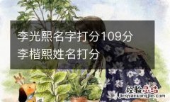 李光熙名字打分109分 李楷熙姓名打分