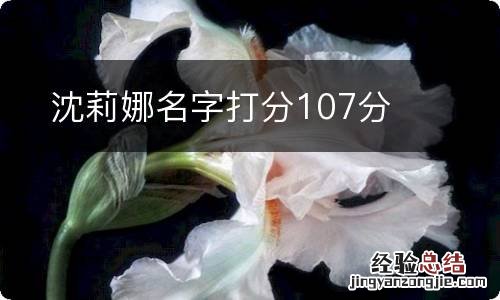 沈莉娜名字打分107分