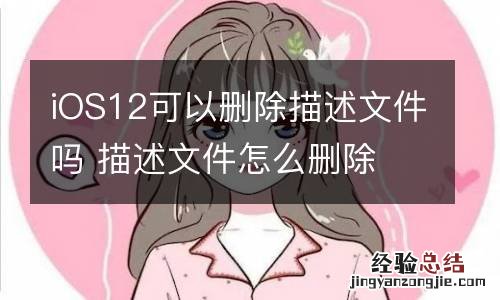iOS12可以删除描述文件吗 描述文件怎么删除