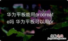 华为平板能用procreate吗 华为平板可以用procreate吗