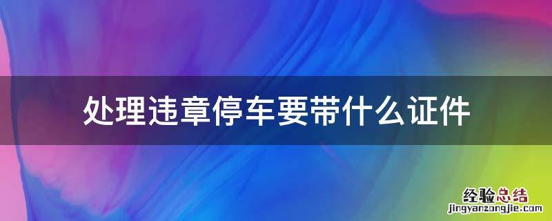 处理违章停车要带什么证件