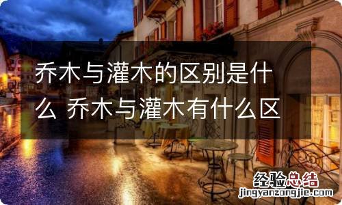乔木与灌木的区别是什么 乔木与灌木有什么区别