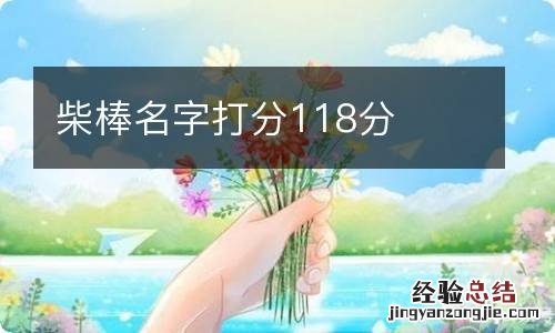 柴棒名字打分118分