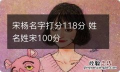 宋杨名字打分118分 姓名姓宋100分