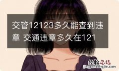 交管12123多久能查到违章 交通违章多久在12123能查到