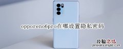 opporeno6pro在哪设置隐私密码