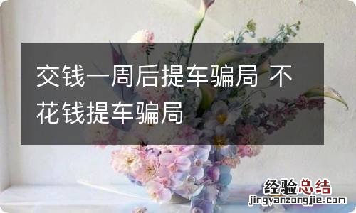 交钱一周后提车骗局 不花钱提车骗局