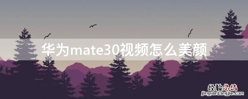 华为mate30视频怎么美颜 华为mate30怎么视频调美颜