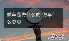 微车是做什么的 微车什么意思