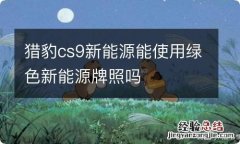 猎豹cs9新能源能使用绿色新能源牌照吗