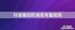 抖音留言能撤回吗 抖音撤回的消息有留底吗