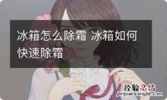 冰箱怎么除霜 冰箱如何快速除霜