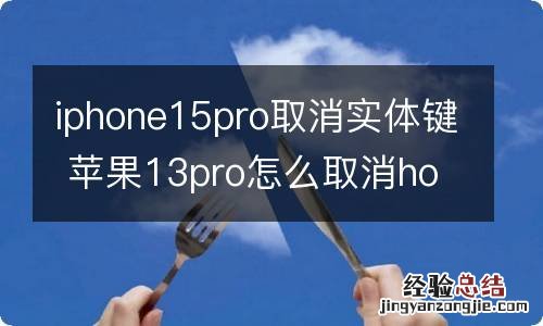 iphone15pro取消实体键 苹果13pro怎么取消home键